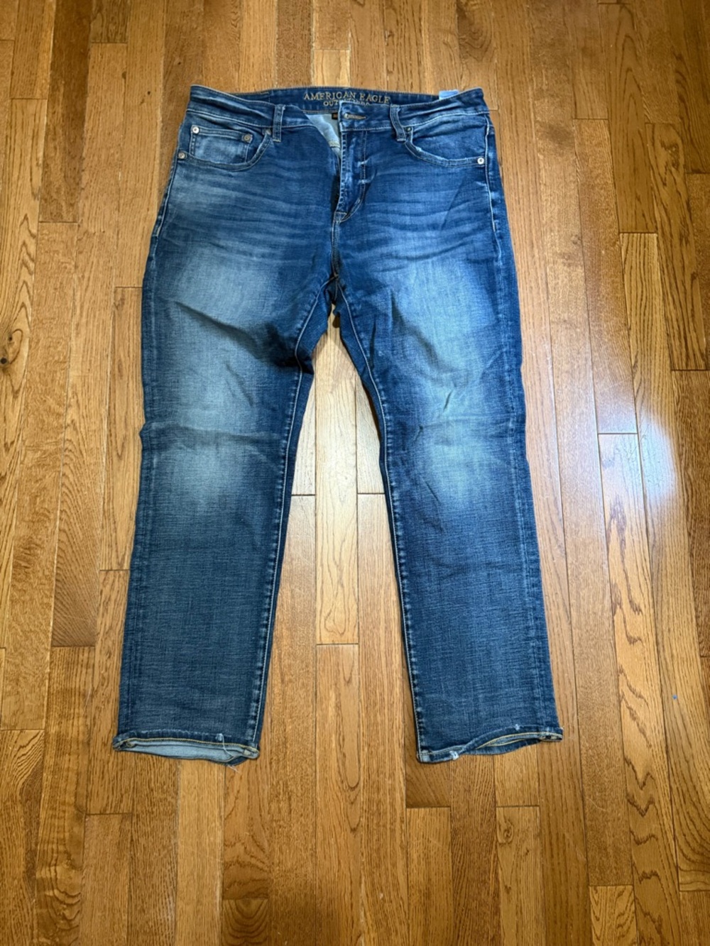 American Eagle Outfitters Men’s Dark Blue Slim-Straight Jeans